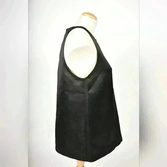 BABATON  ARITZIA Black Shiny Satin Poly Acetate Scuba Evening Tank Top Medium - Picture 2 of 8